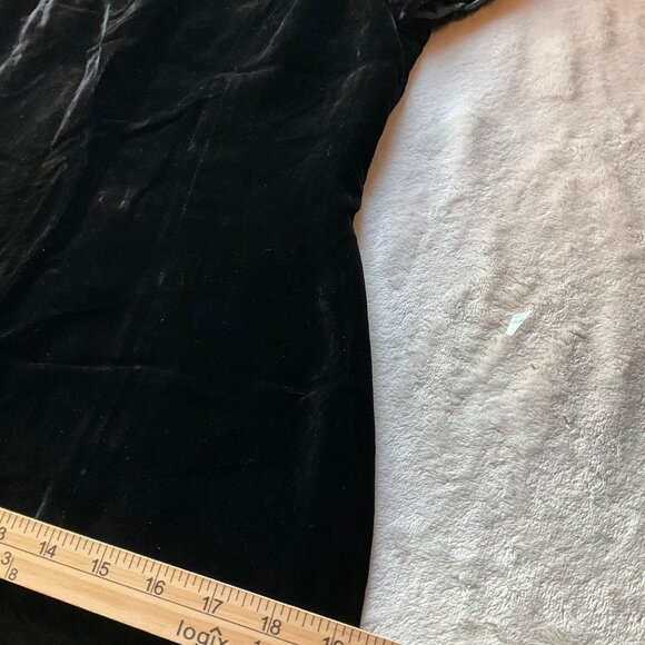 Vintage Liz Clairbone Medium Black Velvet Formal Dress Long Sweetheart Lady Like - Picture 6 of 15